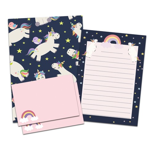 Briefpapier set einhorn - briefpapier, a5
