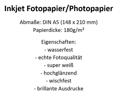 Bis 250 blatt - 5, fotopapier
